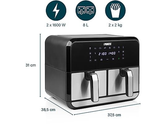 PRINCESS 182074 Air fryer Zilverkleurig