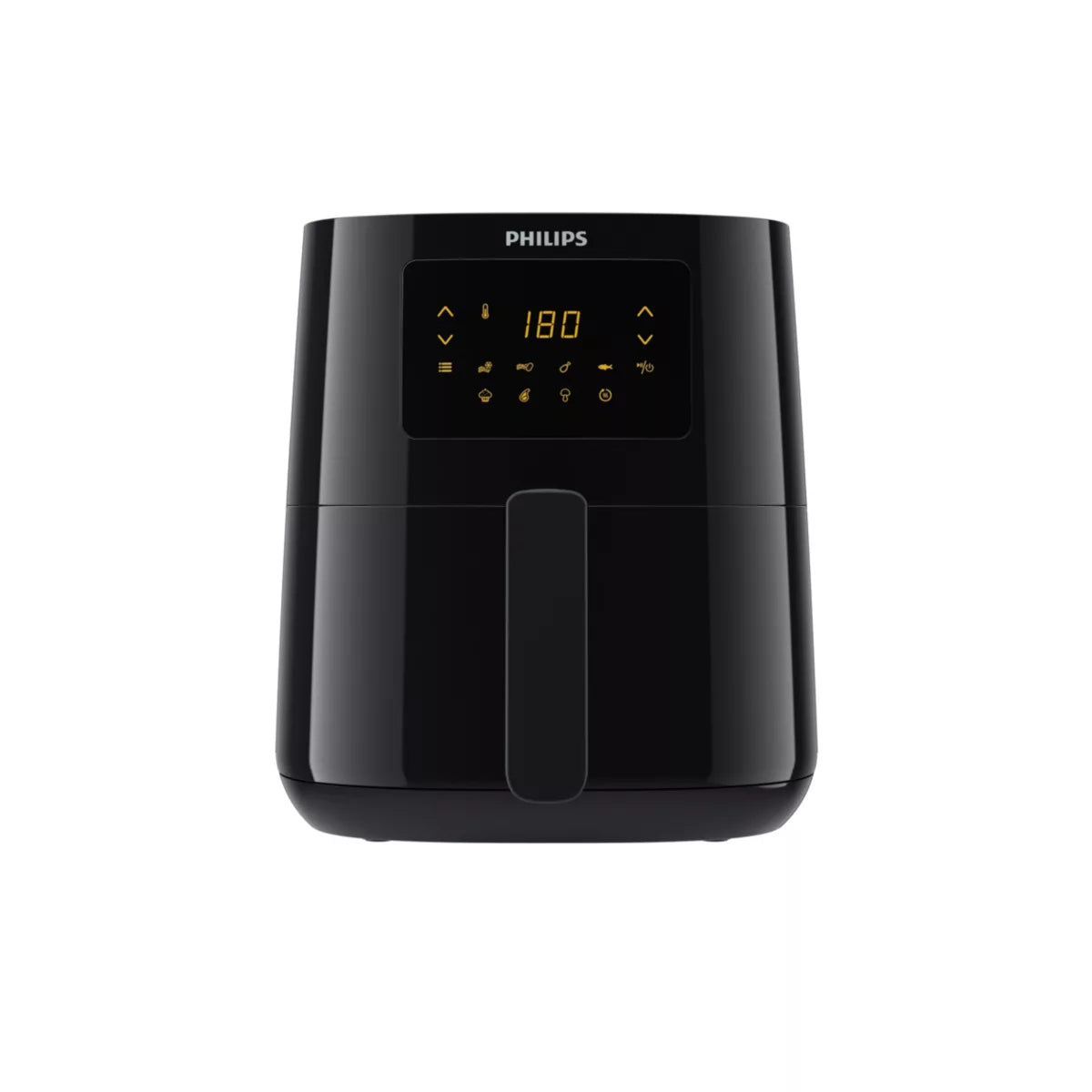 De Ninja Airfryer MAX PRO in actie op de Max Crisp-stand – het digitale display toont 230°C, en vers gebakken kippenvleugels komen er knapperig en goudbruin uit.